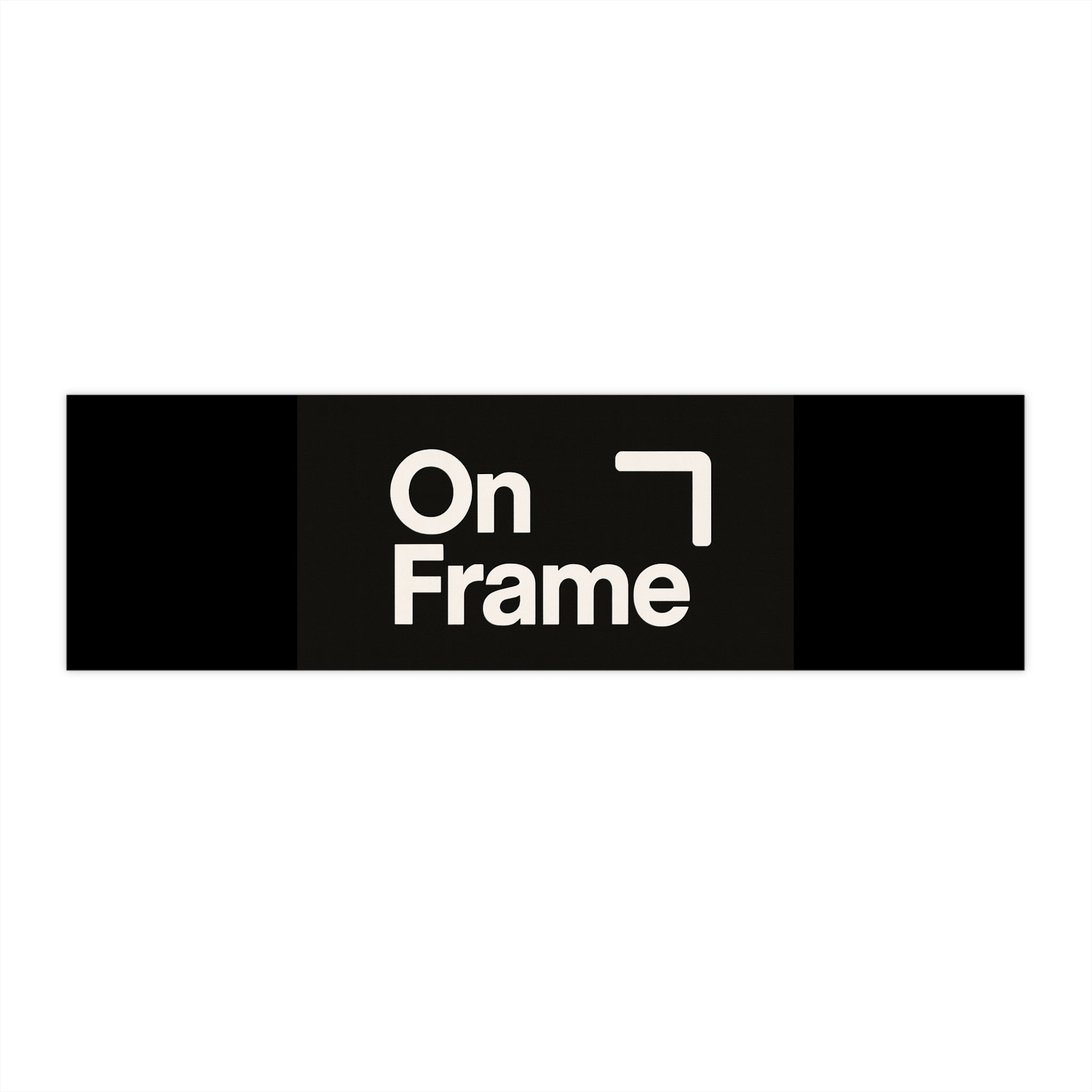 On Frame Logo Bumper Sticker – Minimal Black Auto Decal